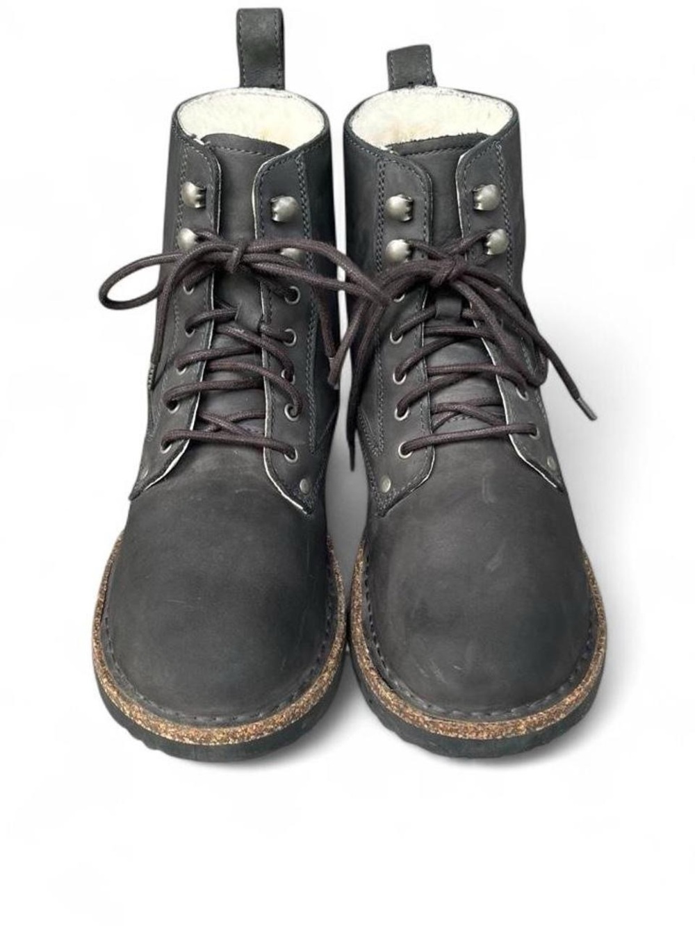 Birkenstock Bryson Graphite Grey Leather Boots Shearling EU 39 Women's 8 Narrow - Picture 3 of 8